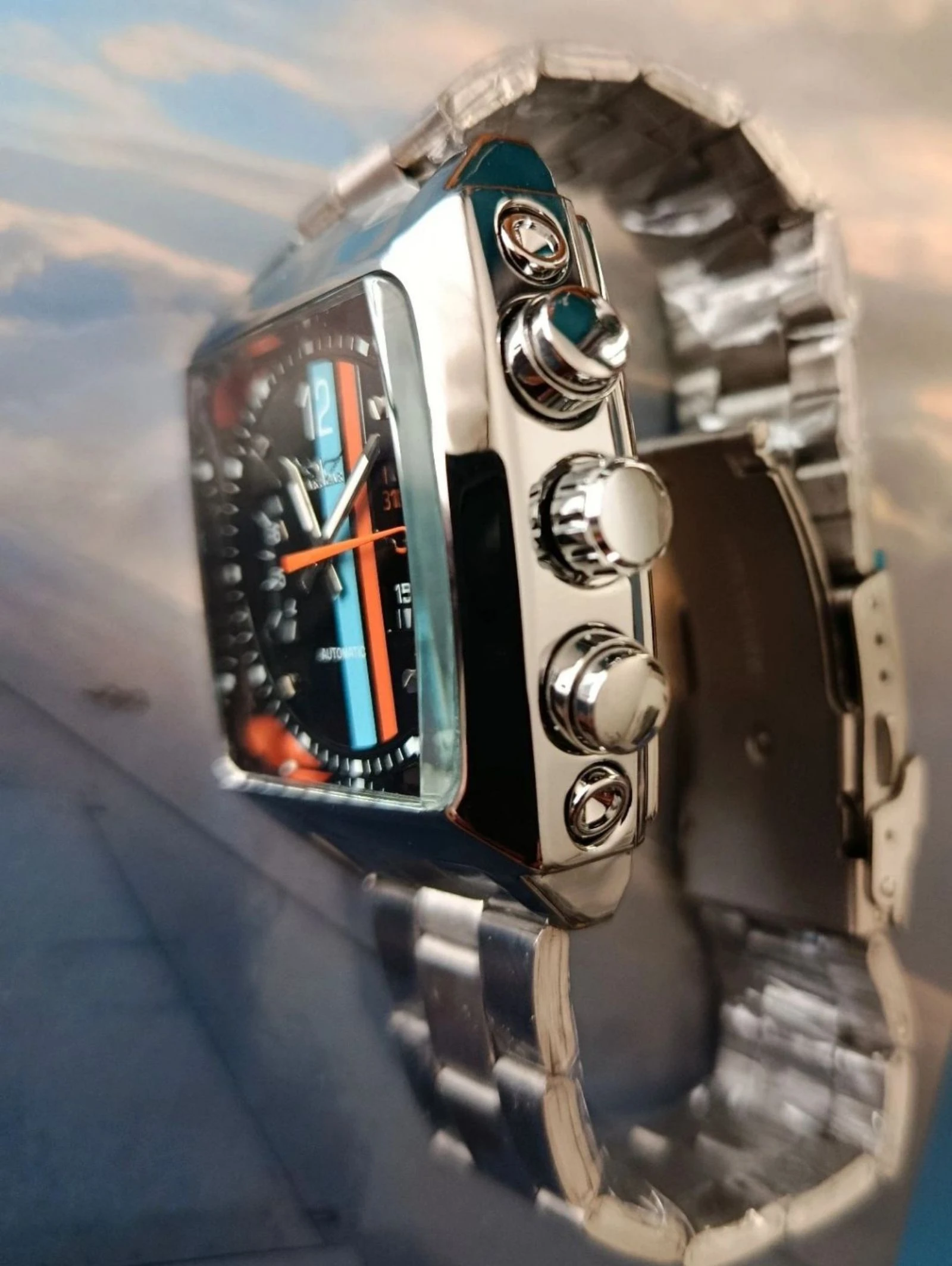 Herenhorloge, sport, automatisch, Gulf Le Mans Racing, 40mm, roestvrij staal. Nieuw horloge – photo 3
